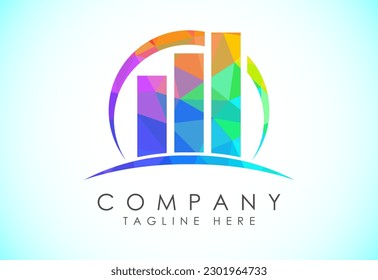 Finance and accounting logo low poly art style design vector template, Business finance logo