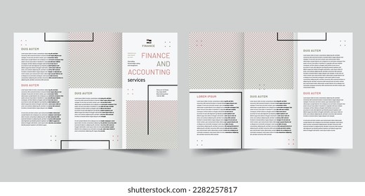 Finance and Accounting trifold brochure template. A clean, modern, and high-quality design tri fold brochure vector design. Editable and customize template brochure