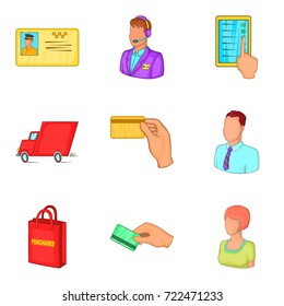 Finance adaptation icons set. Cartoon set of 9 finance adaptation vector icons for web isolated on white background