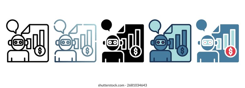 coleção de vários estilos do financial advisor bot