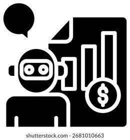 ícone da web bot do finance advisor em negrito