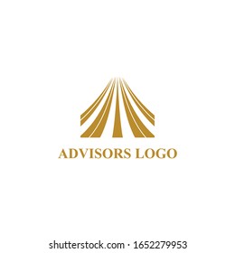 vectores de diseño del logotipo de asesores financieros