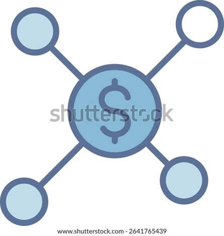 Finance Affiliation Filled Blue Tone Icon