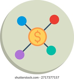 Icono de estilo de círculo plano de afiliación financiera