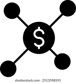 Finance Affiliation Glyph Vector Icon Design