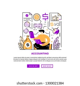 Finance analysis. Business Case. Website banner