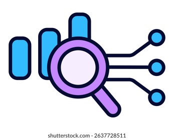 Finance Analysis icon for AI Investment Stock Market Concept. Artificial Intelligence Automation Trading for Growth Investment Economic Vector within Colors Outline Editable Stroke Vector Illustration