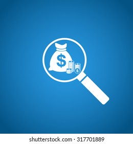 finance analysis icon. Flat design style eps 10