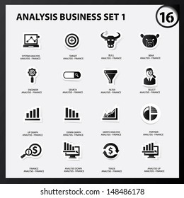 Finance and analysis icons,Black version,vector