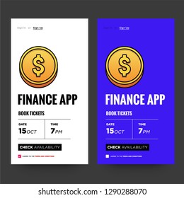 Finance App Design with Gold Dollar Coin