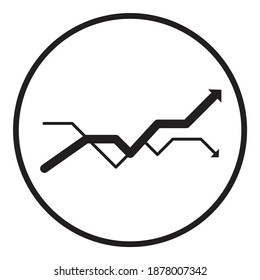 Finance Arrow Chart Rating Dynamics Flat Icon Isolated On White Background