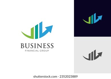 flecha de finanzas crecer diseño de icono de logotipo para diseño de símbolo de elemento de negocio