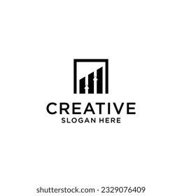 finance with arrow Logo design concept
