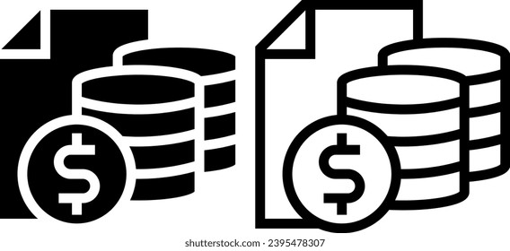 finance asset icon, money fund property sign symbol, glyph and line style. Vector illustration