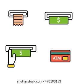 Finance atm and business vector payment card icon set