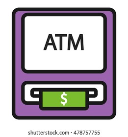 Finance atm and business vector payment card icon set