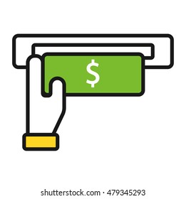 Finance atm and business vector payment icon isolated sign