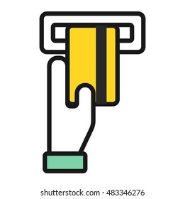 Finance atm and business vector payment icon isolated sign