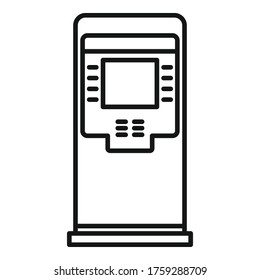 Finance atm icon. Outline finance atm vector icon for web design isolated on white background