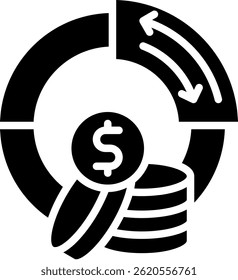 Finance Automation Icon Glyph Vector Illustration