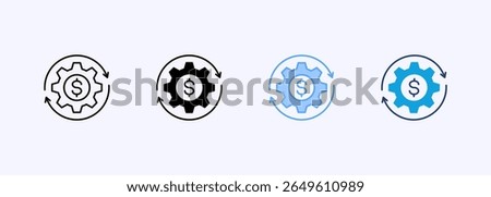 Finance Automation Icon Set Multiple Style Collection