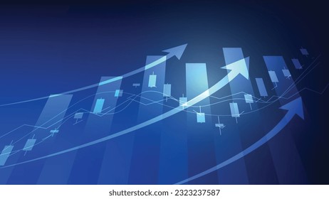 finance background. candlesticks chart on dark screen. stock market and business investment concept