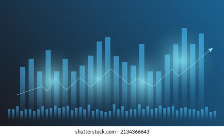 finance background concept. bar chart show stock market volume and business earning for effectiveness investment analysis