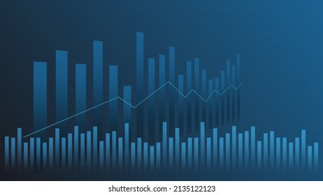 finance background concept. bar chart show stock market volume and business earning for effectiveness investment analysis