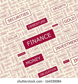 FINANCE. Background concept wordcloud illustration. Print concept word cloud. Graphic collage. 