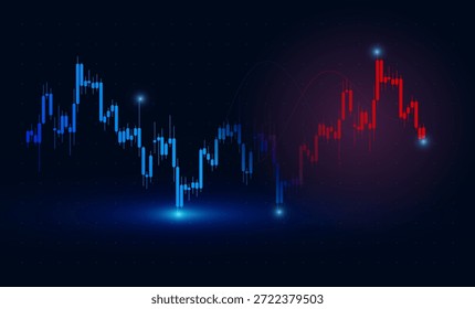 Finanzhintergrund mit Aktienkarte, Kursanalyse, Indextrends und Handelsaktivität. im Hintergrund für Finanzen, Unternehmen, Aktien und Investitionen verwendet