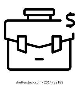 Finance bag icon outline vector. Money free. Assets coin