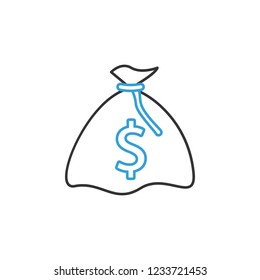 finance bag of money 2 colored line icon. Simple colored element illustration. bag of money icon outline symbol design from finance set