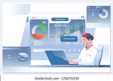 Finance Balance Bookkeeping Budget Credit Loan Concept.Vector illustration