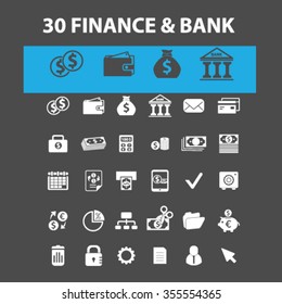 finance, bank, credit, savings, investment  icons, signs vector concept set for infographics, mobile, website, application
