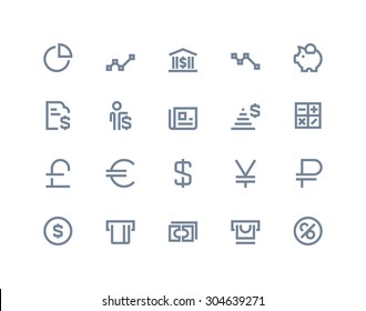 Finance and bank icons. Line series