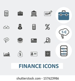 finanças, conjunto de ícones bancários, vetor