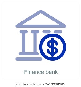 Finance bank and institution icon concept