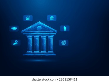 finance bank money technology digital. online money exchange. vector illustration fantastic low poly wireframe design.