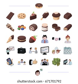 finance, bank, staff and other web icon in black style.dessert, sweet, confectioner icons in set collection.