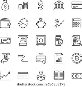 Conjunto de Ícones 30 para Finanças e Bancos