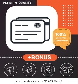 finance, banking, card, electronic icon. With orange and black background