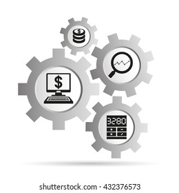 finance and banking concept, gear diagram