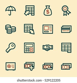 Symbole für Finanzen und Bankwesen