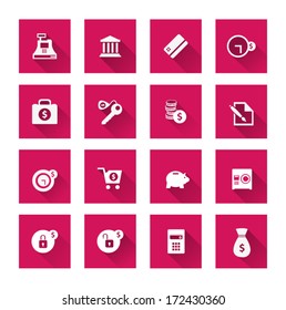 Finance and banking icons set on white background