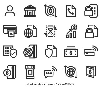 Finance & banking icons set. web online symbol