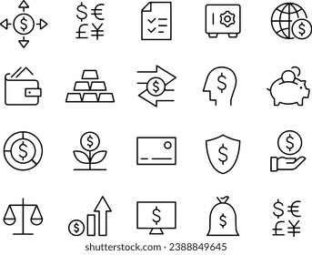 Finanz- und Banksymbole, Vektordesign