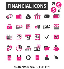 finance, banking, money, investment  icons, signs vector concept set for infographics, mobile, website, application
