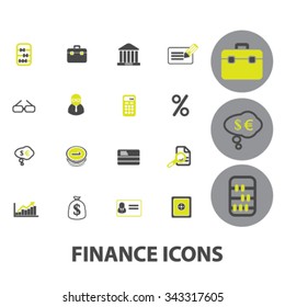 finance, banking, money, investment  icons, signs vector concept set for infographics, mobile, website, application
