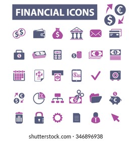 finance, banking, money, investment  icons, signs vector concept set for infographics, mobile, website, application