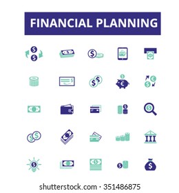 finance, banking, money, investment  icons, signs vector concept set for infographics, mobile, website, application 
